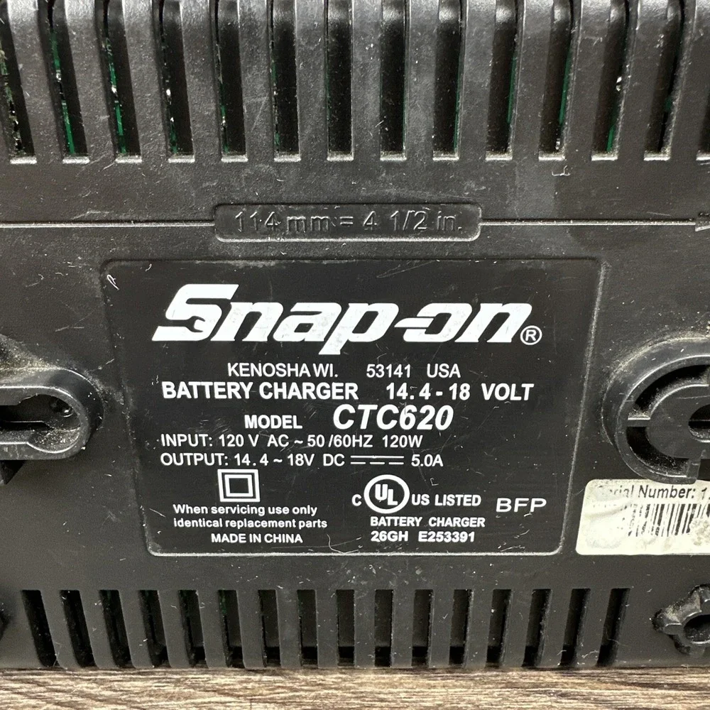 Snap On Battery Charger CTC620‎ 14.4 - 18 Volt 120 Volt OEM